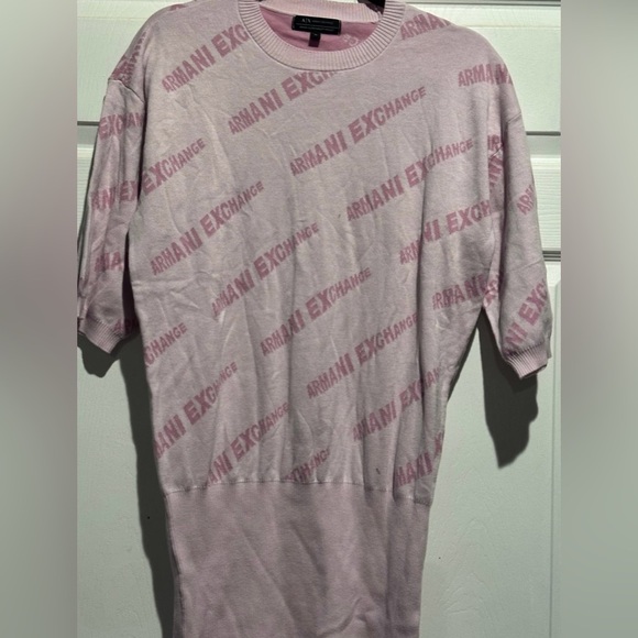 Armani Exchange Women's Short
Sleeved Password Print Knit
Bodycon Sweater Dress - Picture 5 of 6